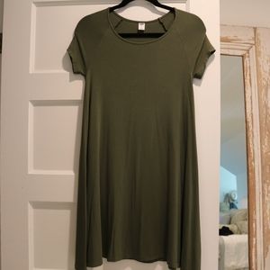 Old Navy Jersey Swing Dress in Army Green XS